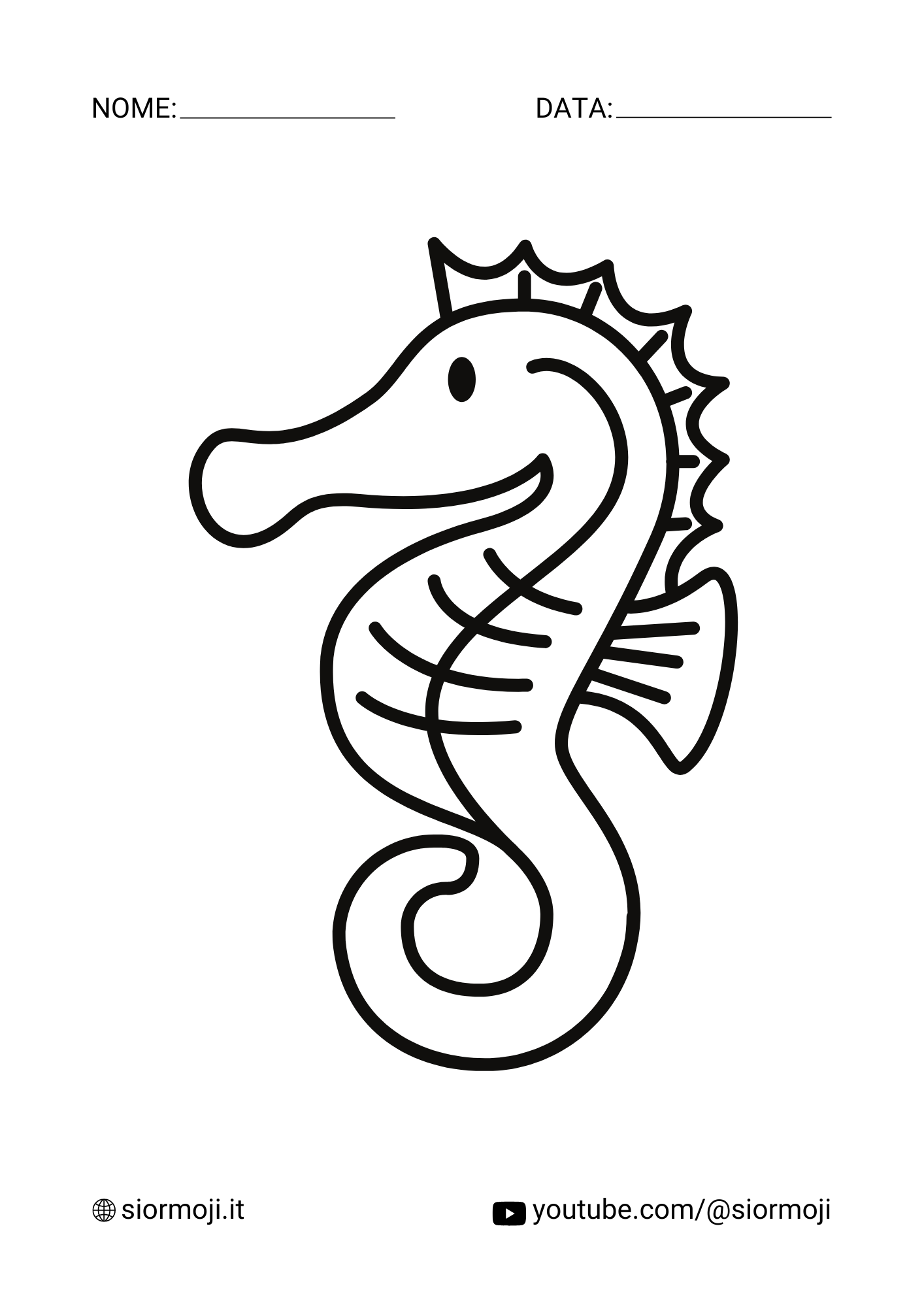 Cavalluccio Marino da colorare