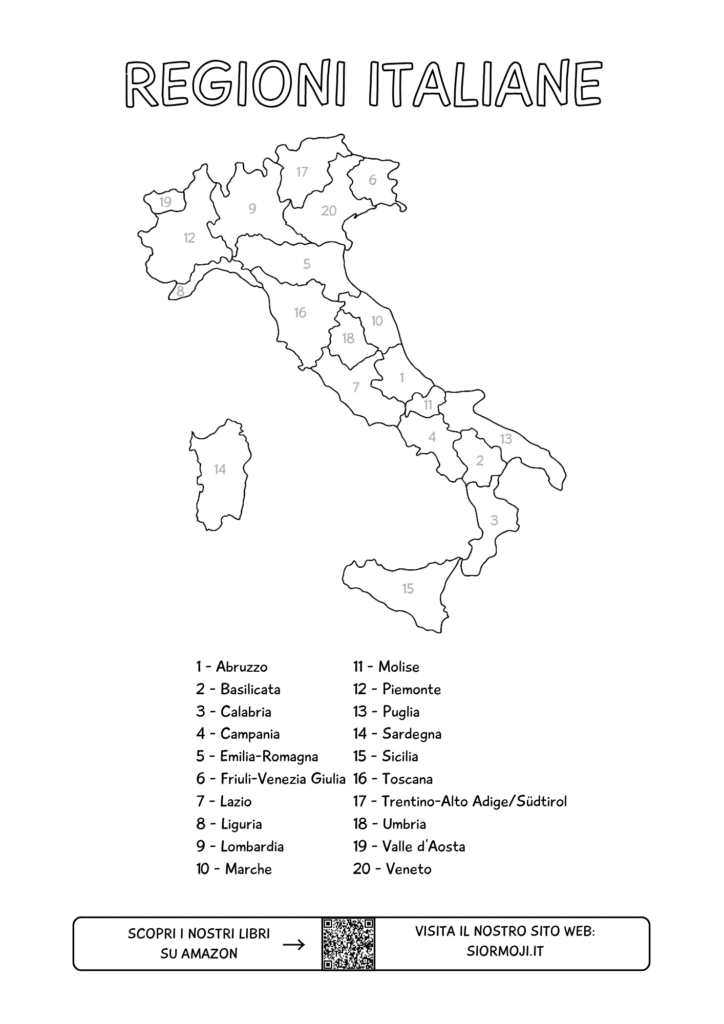Mappa Regioni - Stampa Colora