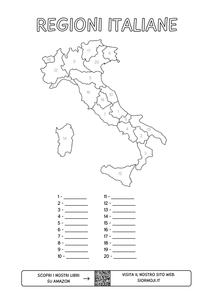 Mappa Regioni - Stampa Quiz