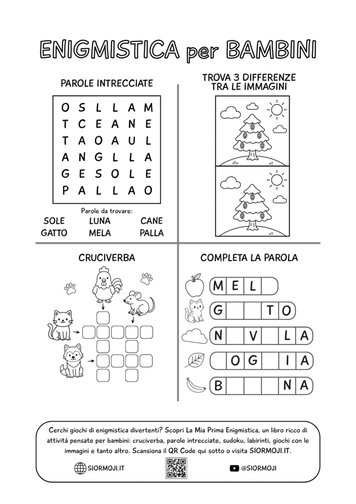 Enigmistica per Bambini stampa gratis pdf